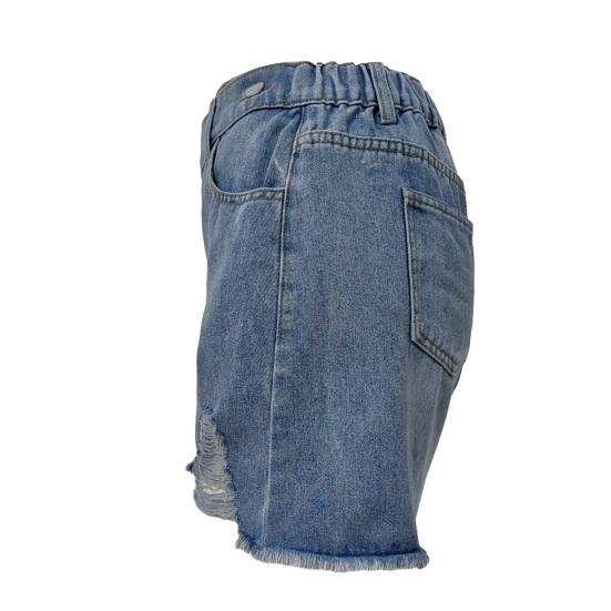 Women's Mid Rise Ripped Jean Shorts Casual Distressed Stretchy Denim Shorts Summer Frayed Hem Short Pants