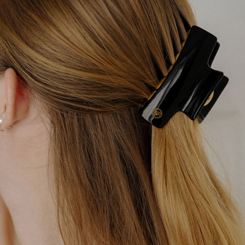 

HAS HLD023 Square two tone hair clip Black