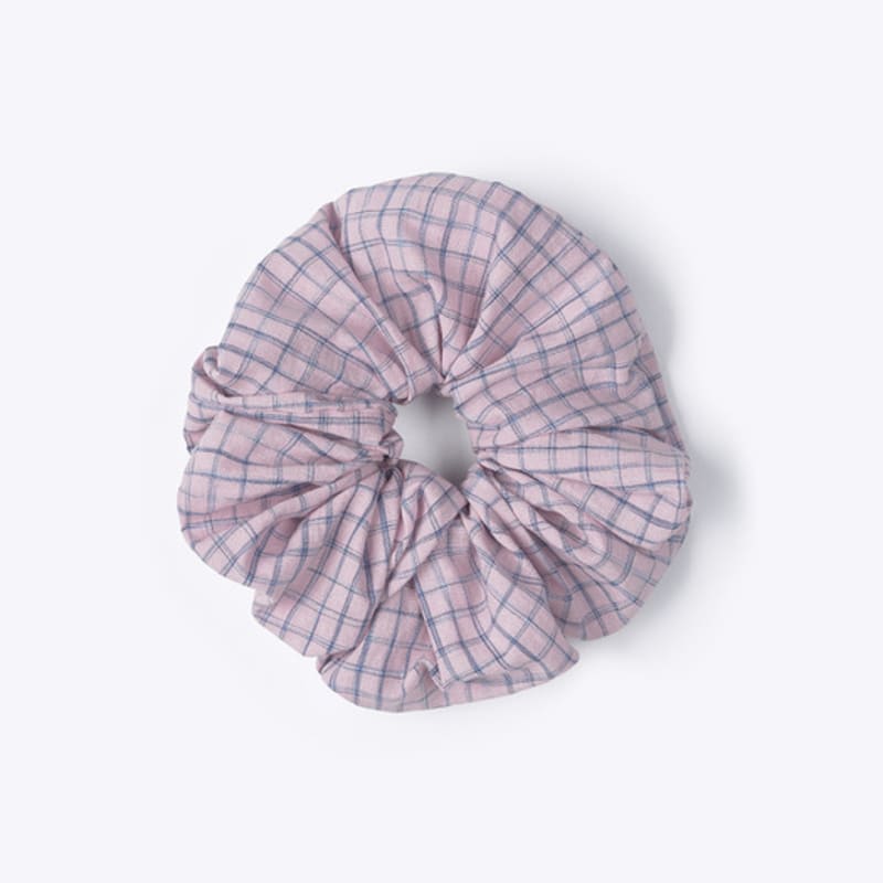 320SHOWROOM Monce Check Fabric Scrunchie Pink