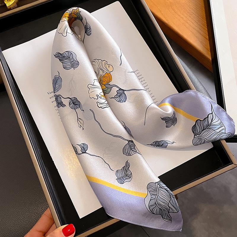 53 * 53 cm Jedwab Morwowy Mały Kwadratowy Szalik Wielofunkcyjny Profesjonalny Modny Dekoracyjny Jedwabny Szalik Na Wiosnę I Jesień Ciepły Szal