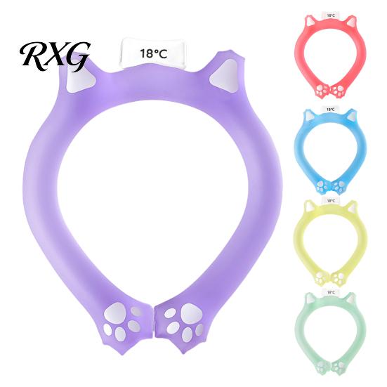 Personal Cooling Device Cat Ear Neck Tube for Summer, Reusable Adjustable Wearable Ice Summer Ring, Heatstroke Prevention Cooler Collar Outdoor