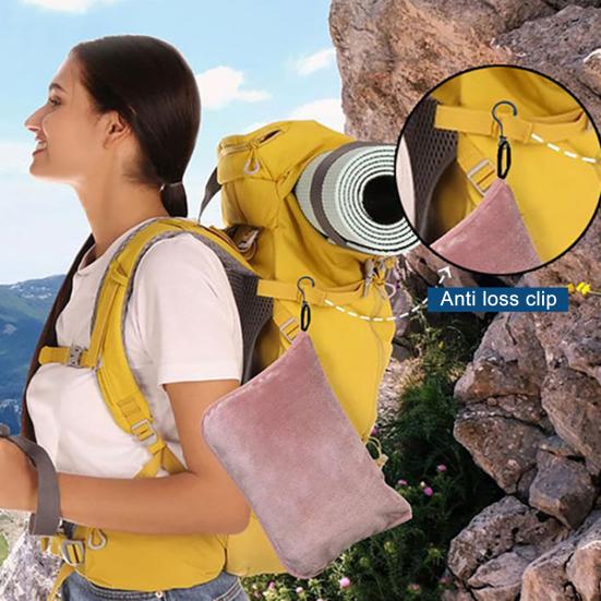 Travel Blanket Soft Fleece 2-in-1 Foldable Pillow Combo Flights Camping Car Trips Airplane Pillow Blanket with Luggage Strap