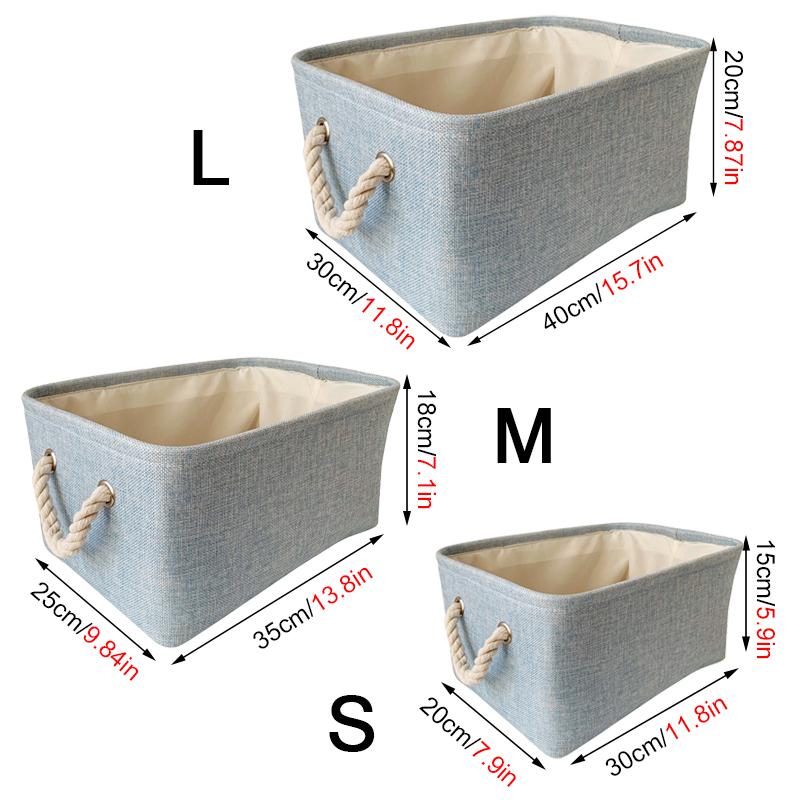 Versatile Double-layered Linen Laundry Basket Closet Clothing Organizer Desktop Sundries Toys Snacks Cosmetic Storage Basket