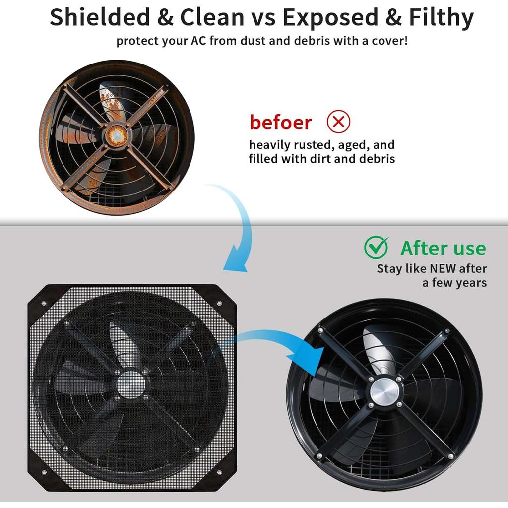 Air Conditioner Covers for Outside Units,36"/32"/28"/26" Central AC Cover, Top Universal Mesh Cover Defender for All Seasons