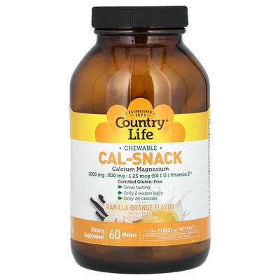 Cal-Snack, kaubares Calcium-Magnesium, Vanille-Orange, 60 Waffeln