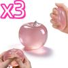 Pink Apple Squishy Toy Stress Relief Ball Soft Fidget Sensory Toy Transparent Simulated Slow Rebound Squeeze Toy Adult Kids Gift