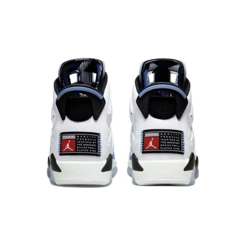 Air Jordan 6 Retro "University Blue" GS high-top leather basketball shoes white/blue unisex 384665-410