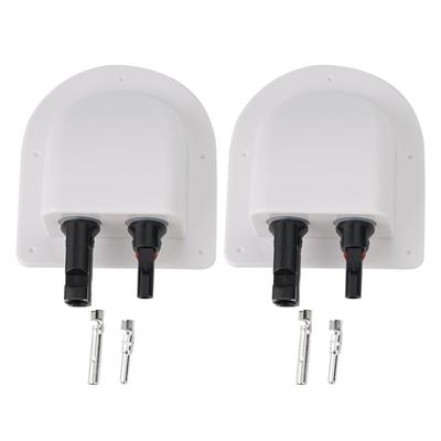 Solárny káblový priechod Solárna pripojovacia krabica Pre káble 2–6 mm² Pre karavany 12 x 9,5 x 4 cm Záhrada Rekreačné domy Solárny dvojitý káblový priechod