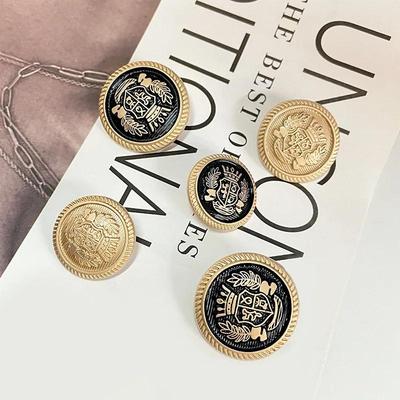 15 stk./parti 15-25 mm Guld Metal Trykknap College Stil Dekorative Metal Knapper til Tøj Syning Fornødenheder Tilbehør