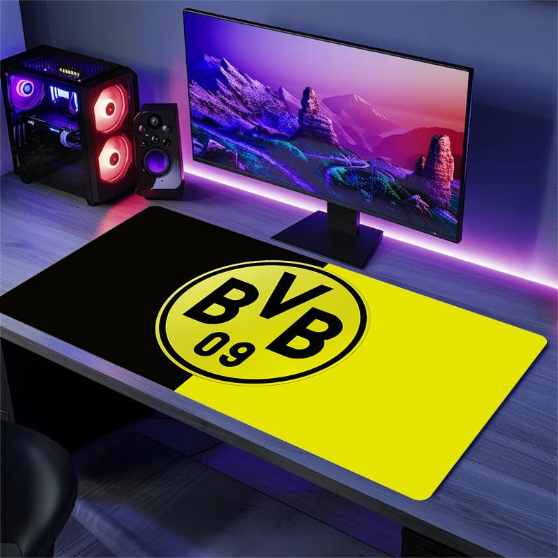 Poduszka z nadrukiem Borussia Dortmund Antypoślizgowa Mata pod mysz do laptopa/tabletu XXL Mata do gry na mini PC Z blokowaną krawędzią