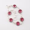 Rare Pink Tourmaline Gemstone 925 Sterling Silver Handmade Jewelry Bracelet 7-9" RB-16-11