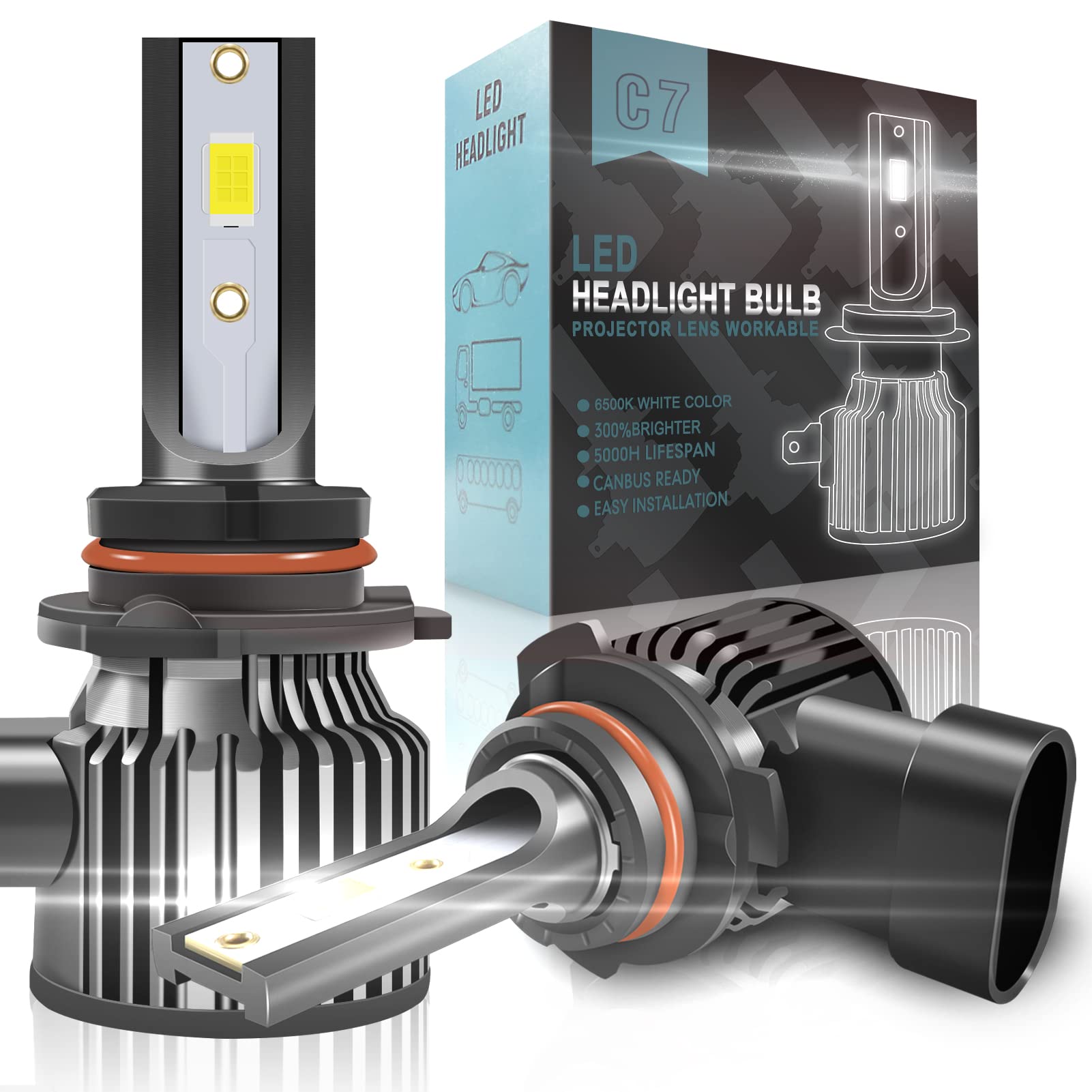 

Arumin HB4 LED Headlight, Same Size as Genuine 12,000 LM, 6500K, LED Fog Lamp, HB4