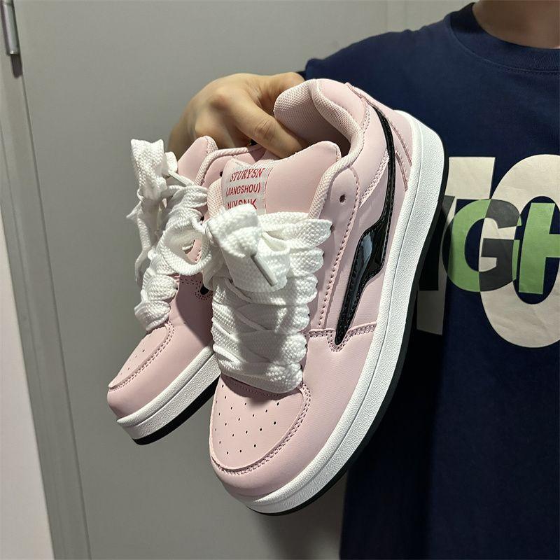 

Женская нишевая обувь, оригинальная платформа, обувь-хлебцы, ins супер огонь, корейская версия, универсальная, для уличной съемки, спортивная и повседневная, обувь для скейтборда 40 розовый