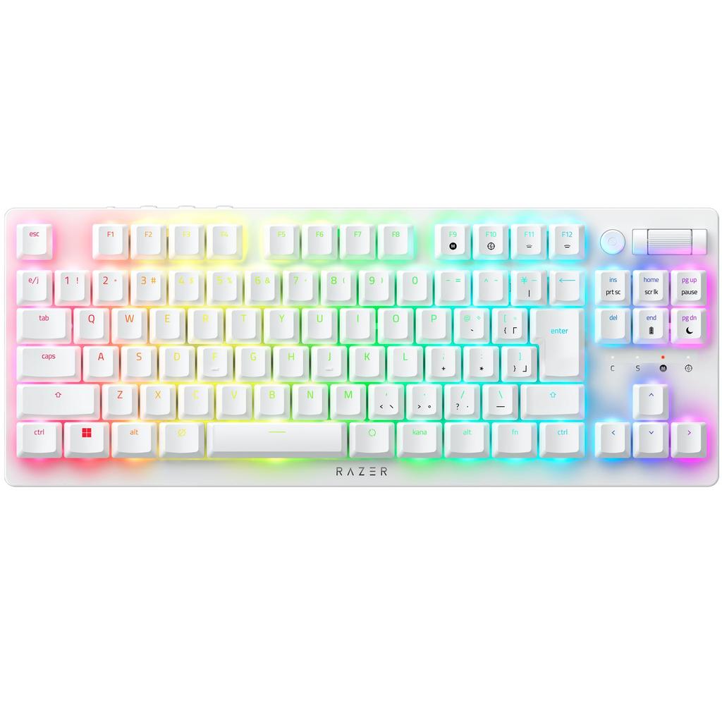 Razer DeathStalker V2 Pro Tenkeyless JP White Edition Linear Optical Switch RGB compatible gaming keyboard with wireless connection and thin optical