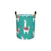 1pc, Dokriy, Cute Alpaca and Cactus Laundry Basket, Foldable Laundry Basket with Reinforced Handle, Alpaca Pattern Storage Box, Suitable for Bedrooms 