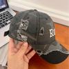 Street Fashion Letters Do Old Holes Camouflage Baseball Cap Women's Versatile Face Couple Cap Men's Hat