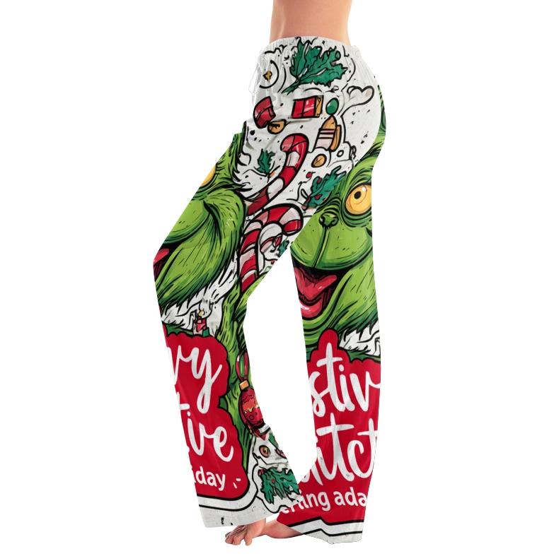 Womens Pajama Pants Sleepwear Casual Drawstring Elastic Waist Pants Comfy Straight Yoga Loose Trousers