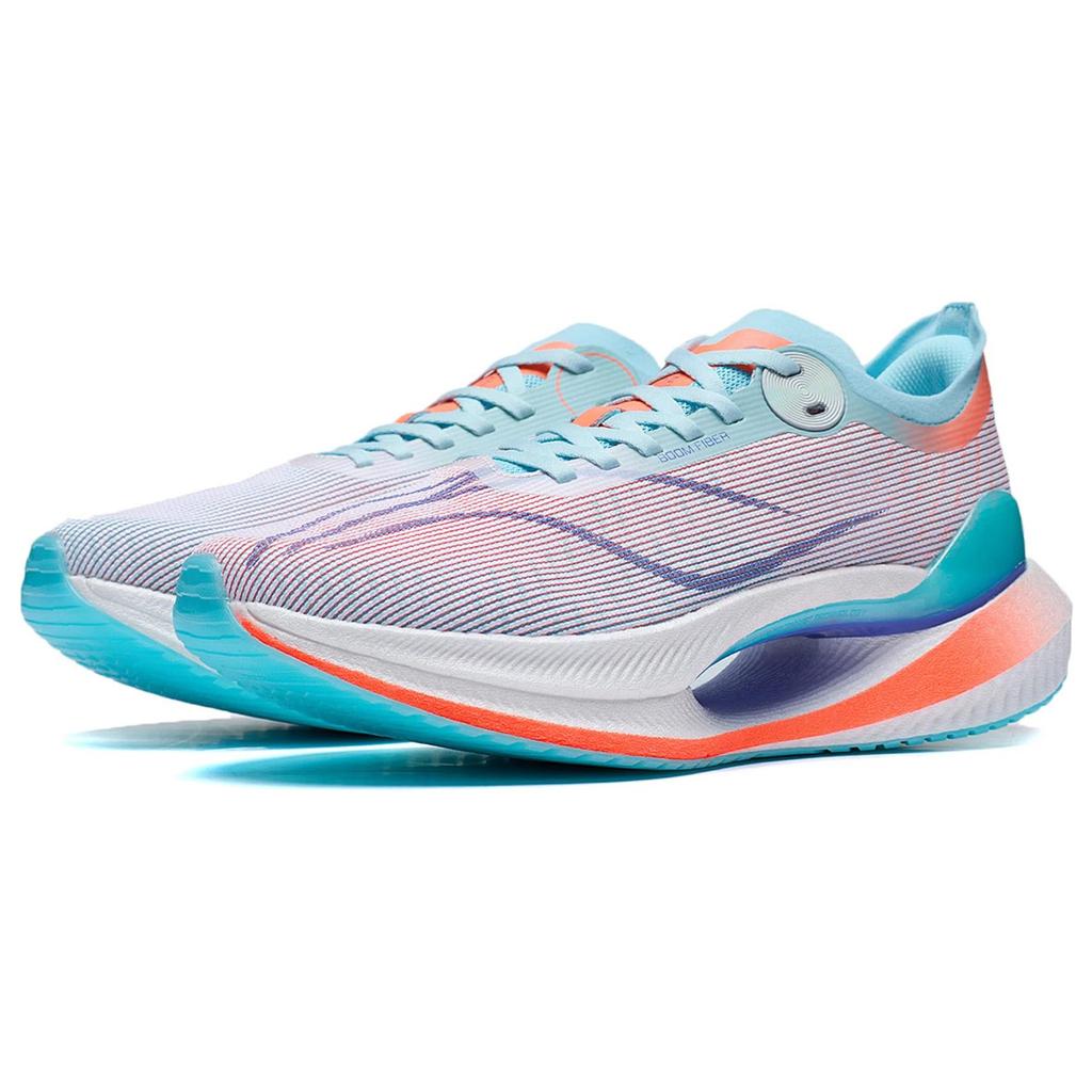 New LINING Jueying 2 Essential Running Shoes Men Low Top Standard White/Light Wax Blue ARRT005-12