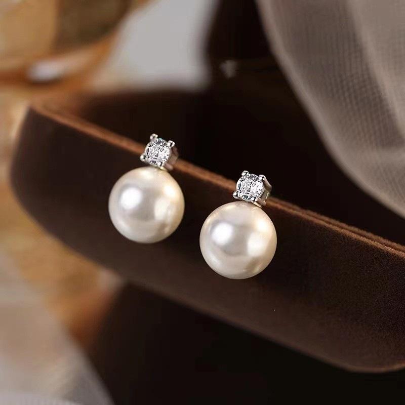 2023 Niche Design Sterling Silver Pearl Stud Earrings for Women - Elegant, Light Luxury Jewelry