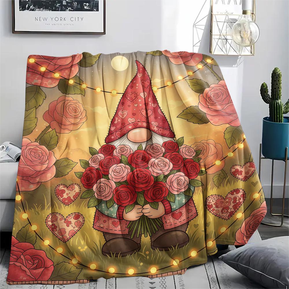 1 Stück Valentinstag Druck Flanelldecke, Hohe Qualität, Bequem für Alle Jahreszeiten, Heimdekoration, Perfekt für Weihnachten, Geburtstagsgeschenk