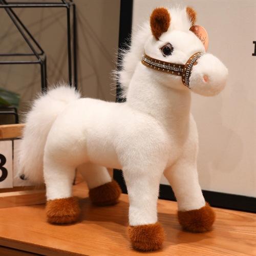 Cute Simulated Standing Posture Junchi Horse Plush Toy Doll Zodiac Horse Year Mascot Doll New Year