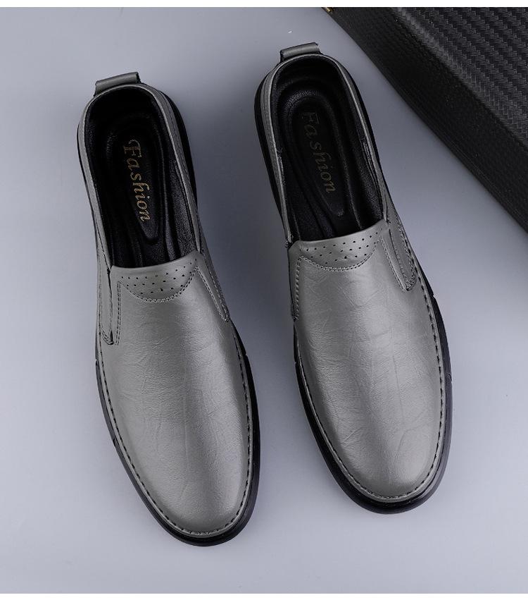 Men's Spring Loafers: Formal Leather Slip-on, Low-top Casual Driving Shoes, Top Layer Cowhide