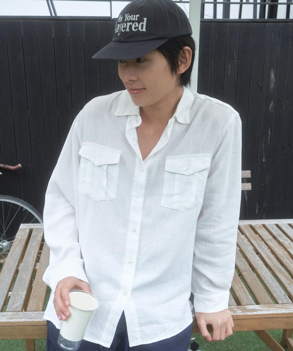 Wednesday Oasis French Two-Pocket Linen Shirt_White(Wc25-Sh03) White/M