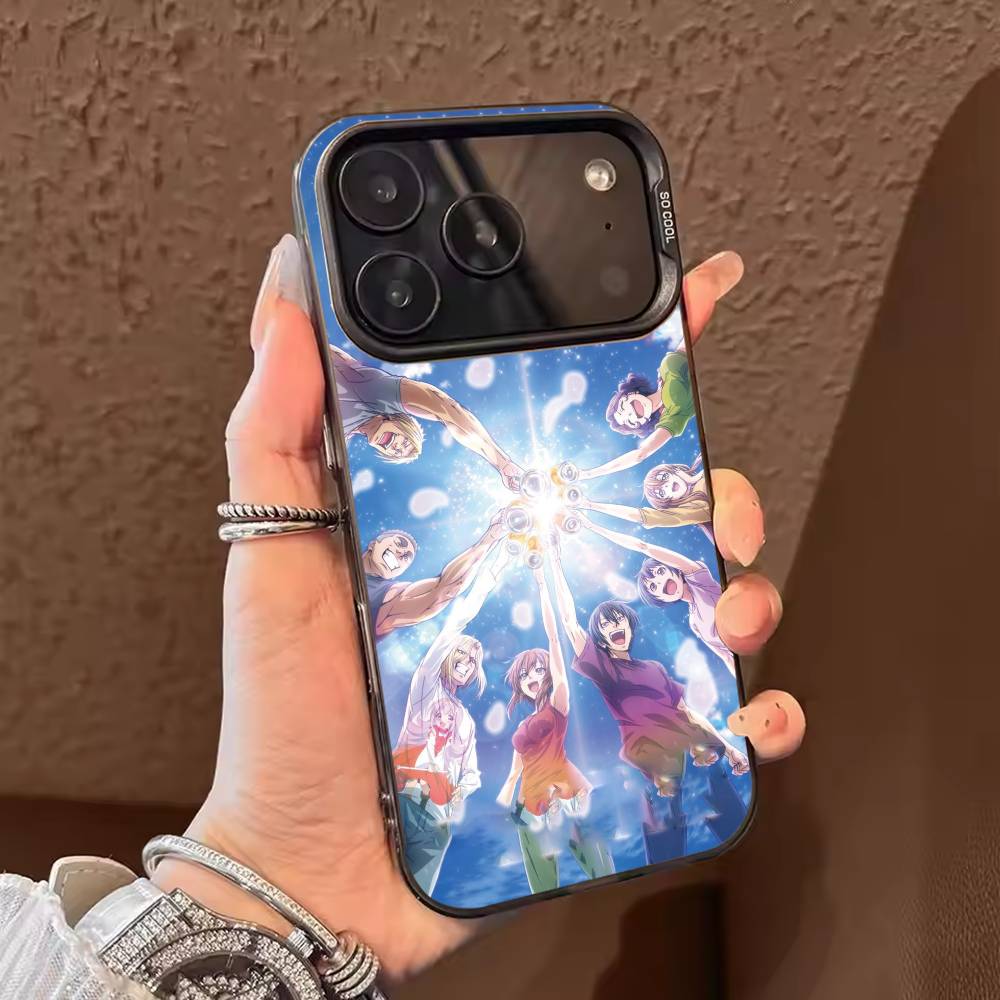 Anime Grand B-Blue Dreaming Phone Case For iPhone 17 16 15 14 13 12 11 Pro Max Plus Silver candy Matte Cover