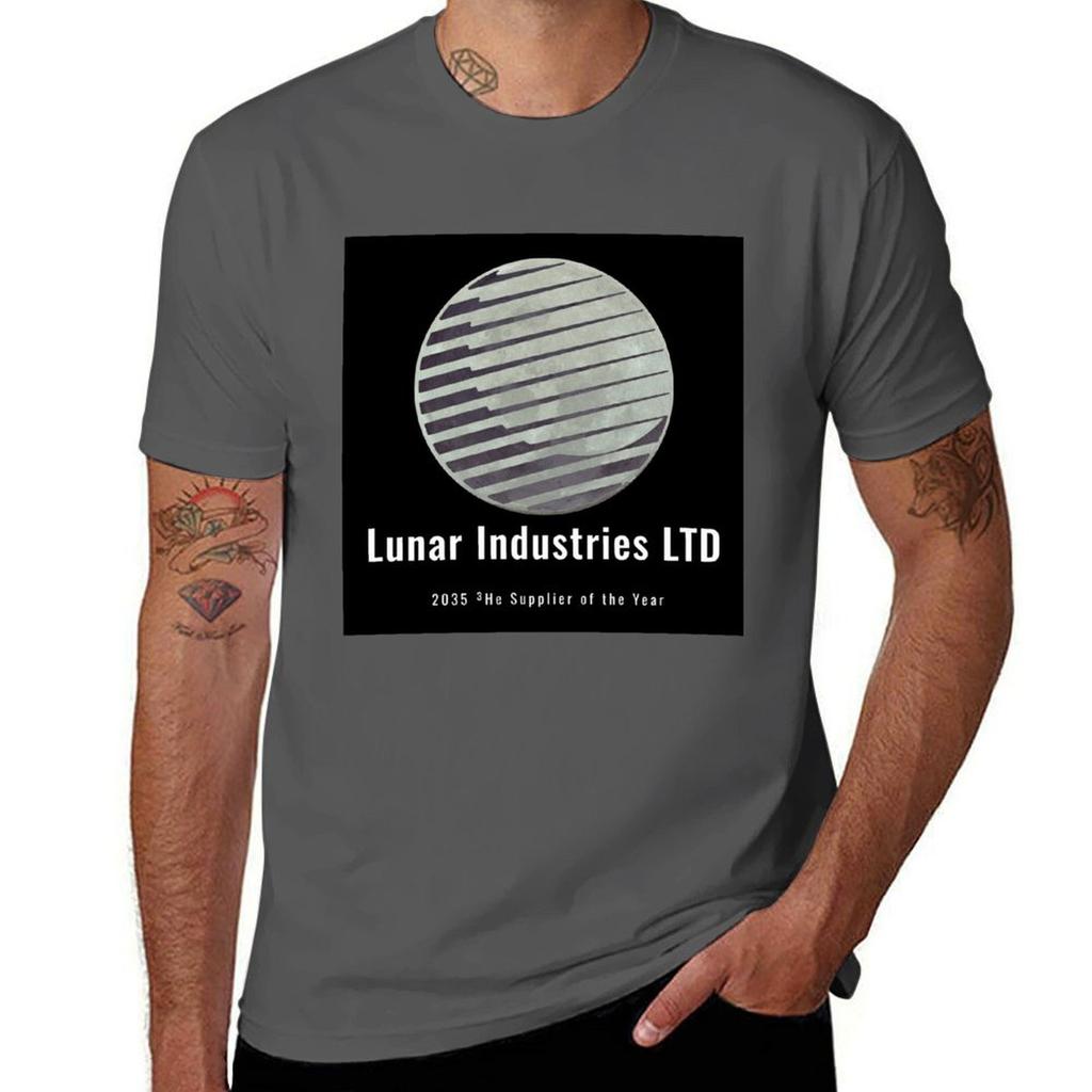 Moon Movie Design Lunar Industries TShirt Fashion Letter Print TShirt