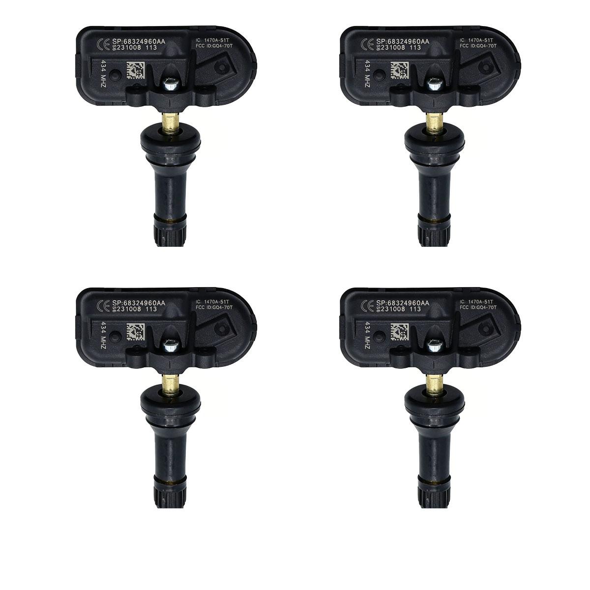

4 PCS Tire Pressure Monitor Sensor 68324960AA 68324960AB 433MHz For Jeep Cherokee Ram 1500 2500 3500 Ram Cargo Van 4pcs-68324960AA