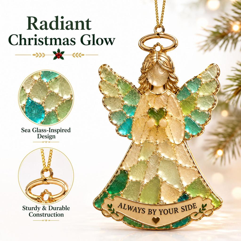 Sea Glass Acrylic Flat Christmas Ornament Hanging Pendant for Holiday Tree Decoration