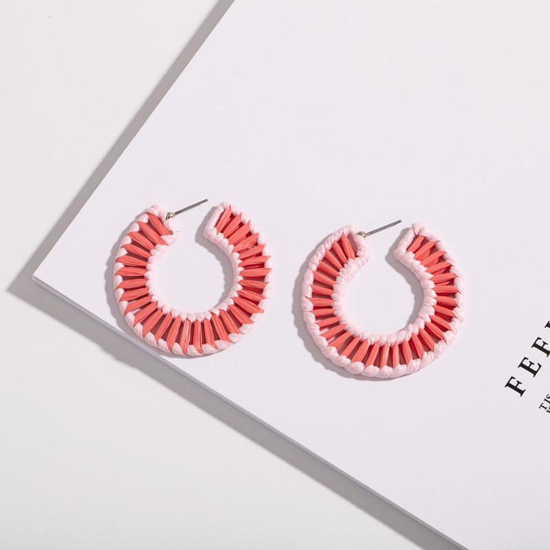 Japanese-Korean Style Raffia Women’s Stud Earrings - Trendy, Versatile Drop Earrings