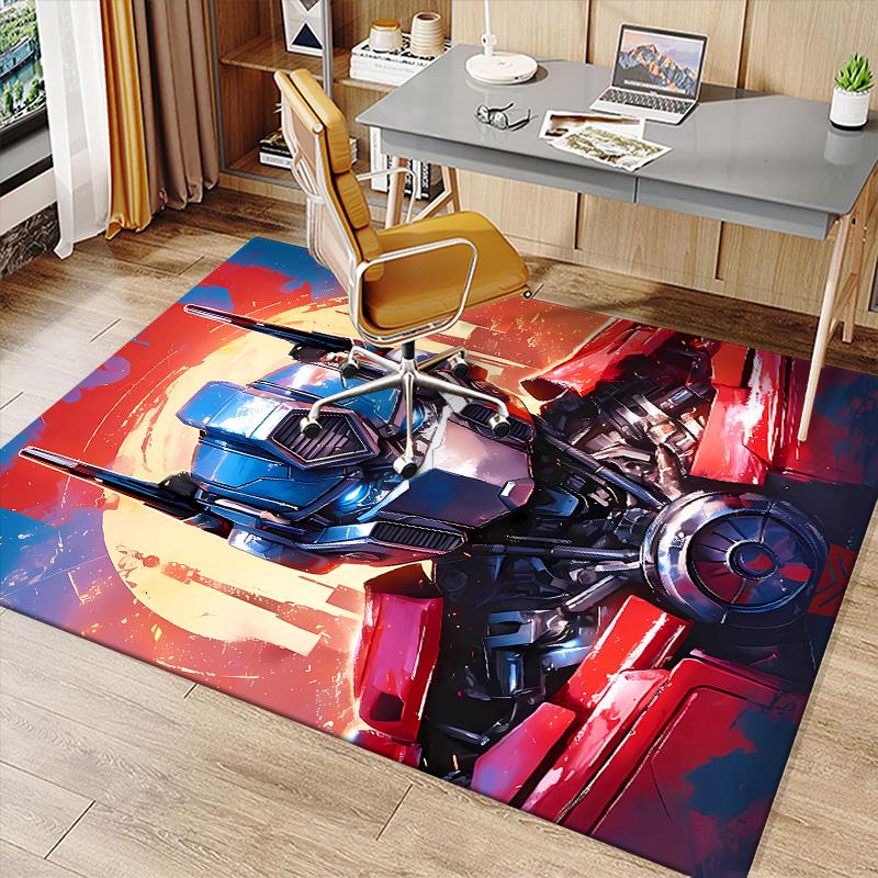 Bumblebee and Optimus Prime1 Printed Absorbent Washable Carpet, Non-Slip Bathroom Mats, Kitchen Rugs, Yoga Mat,Living Room Entrance, Camping Picnic Ru