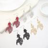 Retro Hollow Koi Earrings, National Style Creative Design Sense Metal Double-Sided Goldfish Paint Earrings Female