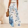 Women Plus Size Loose Wide Leg Long Pants Exquisite Gem Star Print Elastic High Waist Casual Trousers For Daily Beach Vacation Wear