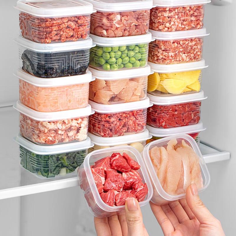 KATEI STORY Japanese Refrigerator Frozen Meat Storage Box Food-Grade Freezer Storage Small Fresh-Keeping Sealed Compartment Box