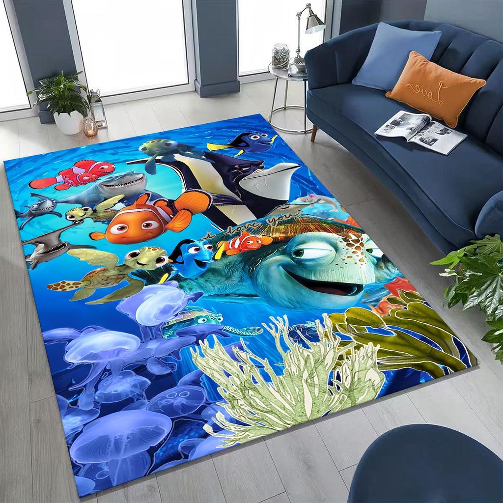 3D kreslený koberec Podmořský svět Hledá se Nemo pro ložnici, obývací pokoj, pohovku, dekorace na vchodové dveře domu, velká protiskluzová podlahová rohožka pro děti, dárek