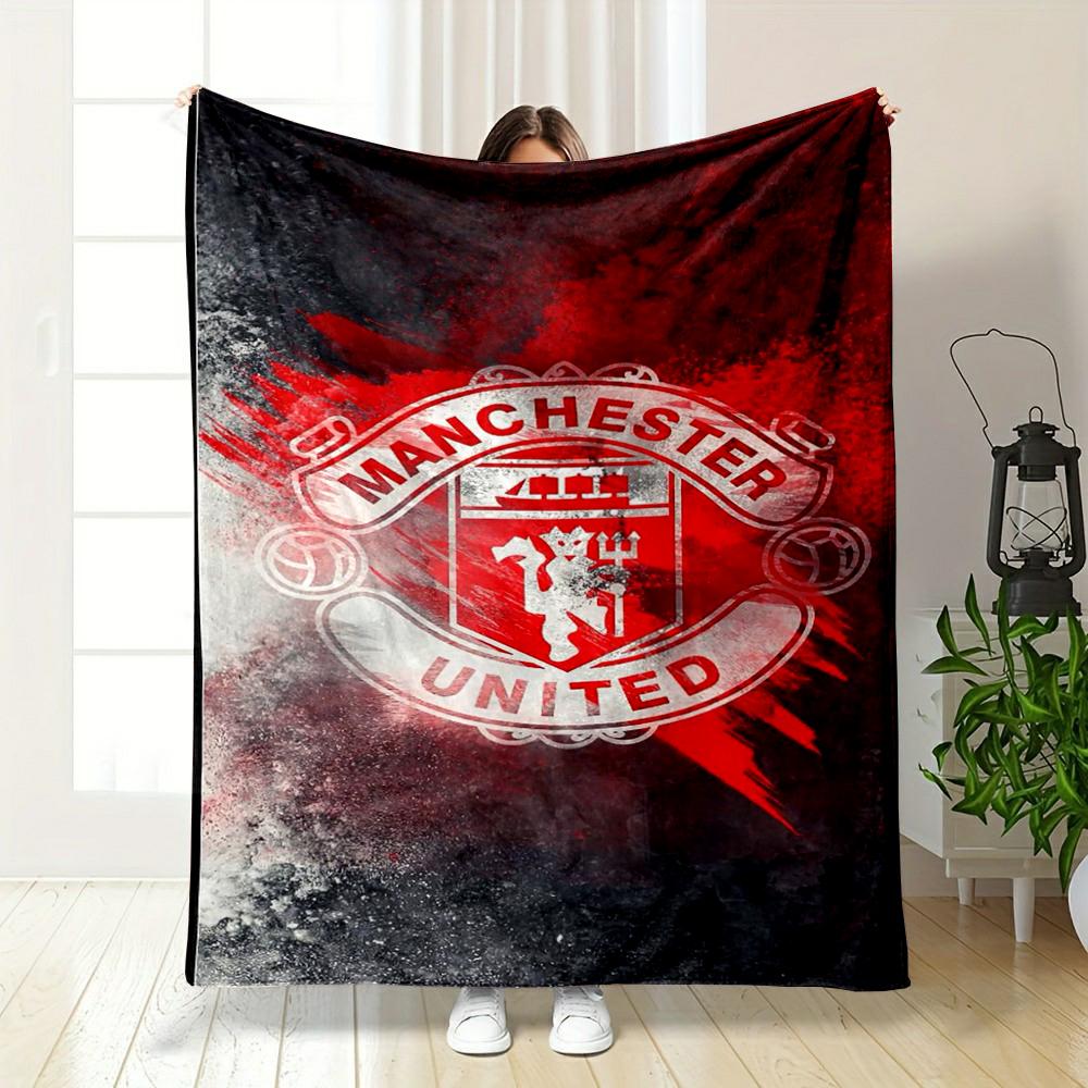 Manchester United Designed Flannel Blanket for Bedroom, Living Room, Sofa, and Nap