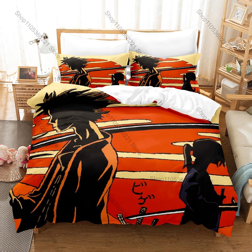 C-CoryxKenshin 3D Print Bedding Set Includes Duvet Cover + 2 Pillowcases Horror Game Samurai Community Bedroom Decor For Fans