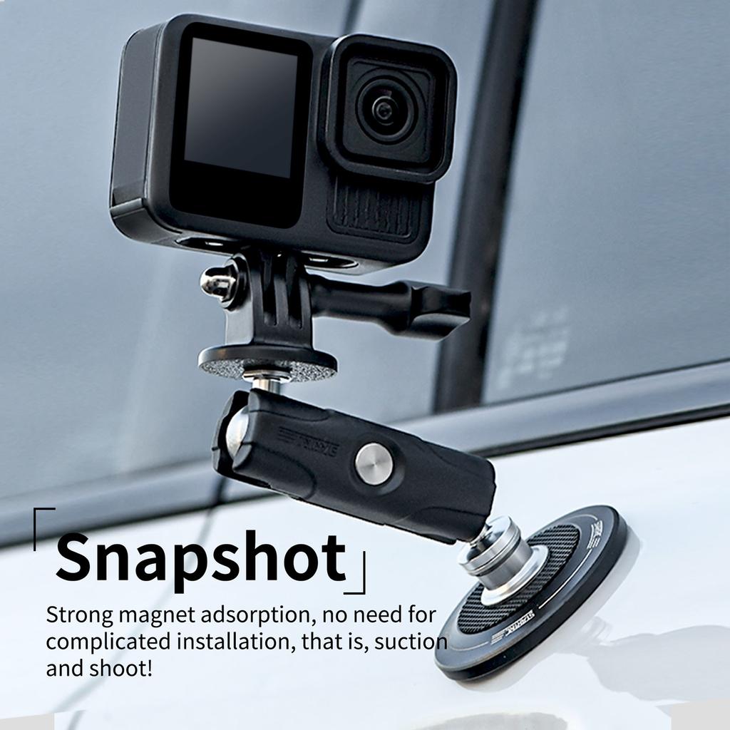 Sportkamera Magnetische Halterung Magnetische Halterung für Action-Kamera mit Doppelköpfen 360 Grad Drehbar 350g Tragfähigkeit Ersatz für 13C