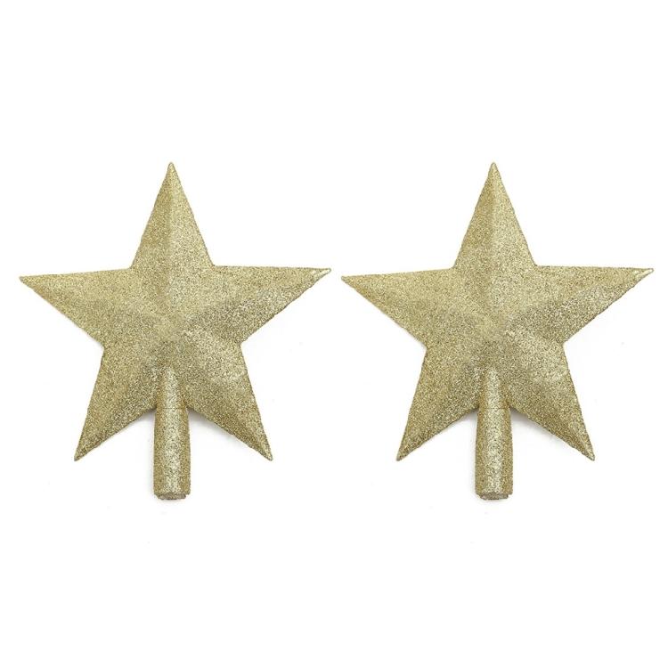 2Pcs Shimmering Star Tree top Ornament Glittering Star Tree top Accent For Small Christmas Tree Embellishment