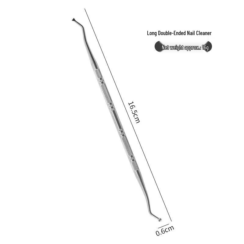 Stainless Steel Double-Ended Cuticle Pusher & Nail Groove Tool Set