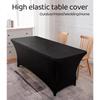4FT 6FT 8FT Spandex Stretch Table Cover, Fitted Rectangular Tablecloth For Wedding Banquet Party Conference Events