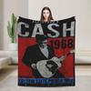 Johnny Cash at The Savoy London 1959 Plush Blanket Girls Boys  Flannel Throw Blanket For Bedroom Super Warm Bedspread Gift