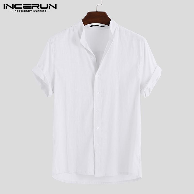INCERUN Καλοκαιρινά κοντομάνικα πουκάμισα Gentleman Streetwear