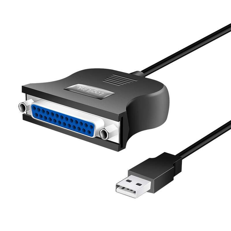 LogiLink USB-A to DB25 Adapter Cable, For 1.8m Printers, Adapter