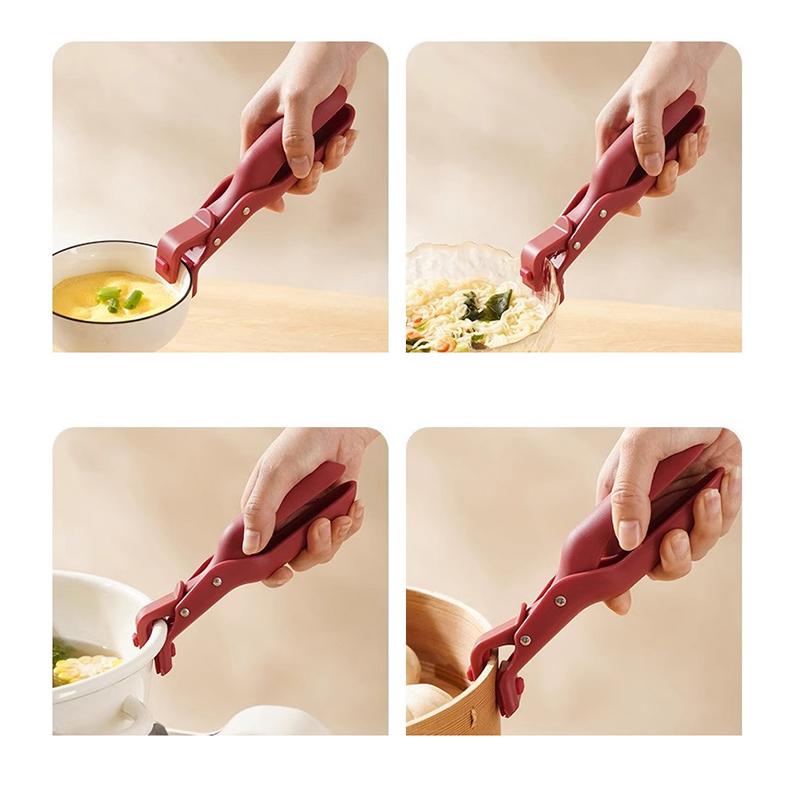 Bowl Spoon Dish Clamp Pot Pan Gripper Clip  Dish Plate Bowl Clip Tongs Anti-Scald Non-Slip Handle Kitchen Gadgets