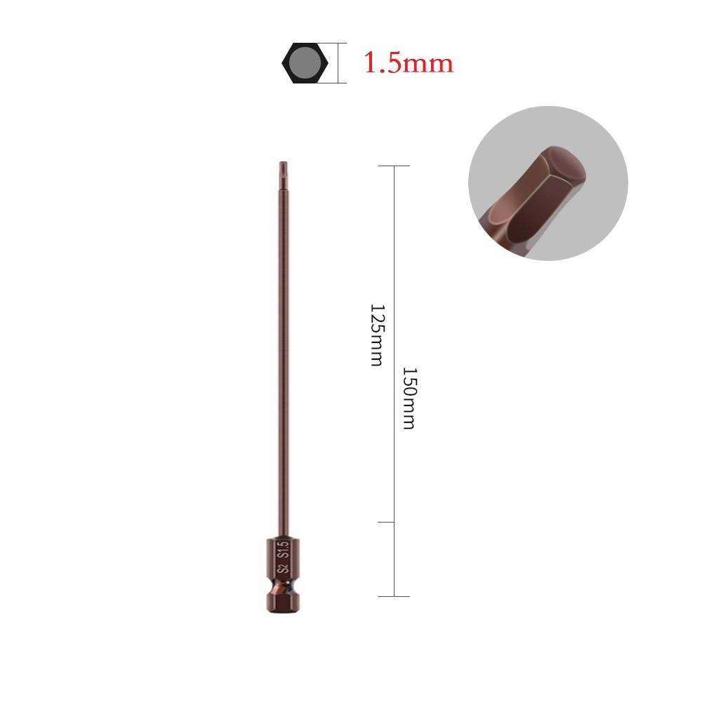150mm 1.5-6mm Hex Head Screwdriver Bits 1/4 Hex  Magnetic Screwdriver Drill Bits Screw Driver Wrench Drill Bits Power Tool Parts