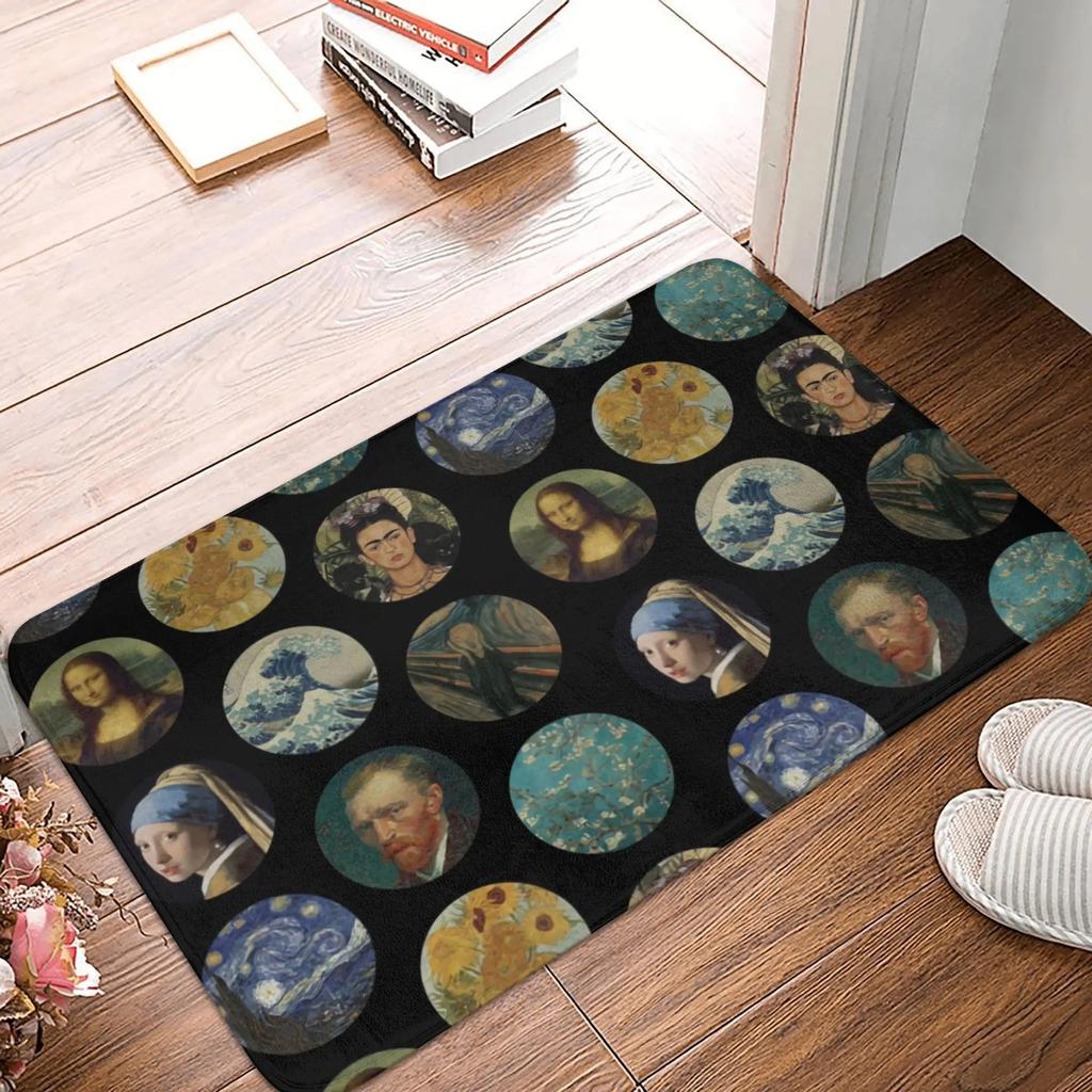 Twelve Sunflowers Carpet Retro Art Flower Anti Slip Floor Mat Kitchen Bedroom Entrance Carpet Home Party Warm Decoration