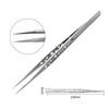 Stainless Steel Bent Tip Sandblasting/Bright Polish Repair Tweezers with Nine-Hole Hard Flat Tip